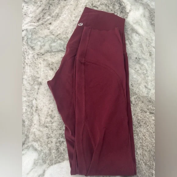 Lululemon Burgundy Leggings, SIZE 0 - Picture 5 of 7